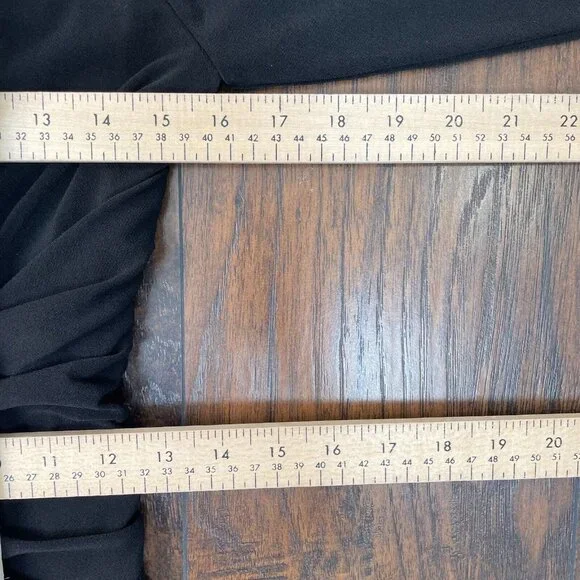 Ann Taylor Sheath Dress 6 Black Shirred Waist 3/4 Sleeve V-Neck Stretch Women's - Picture 8 of 11